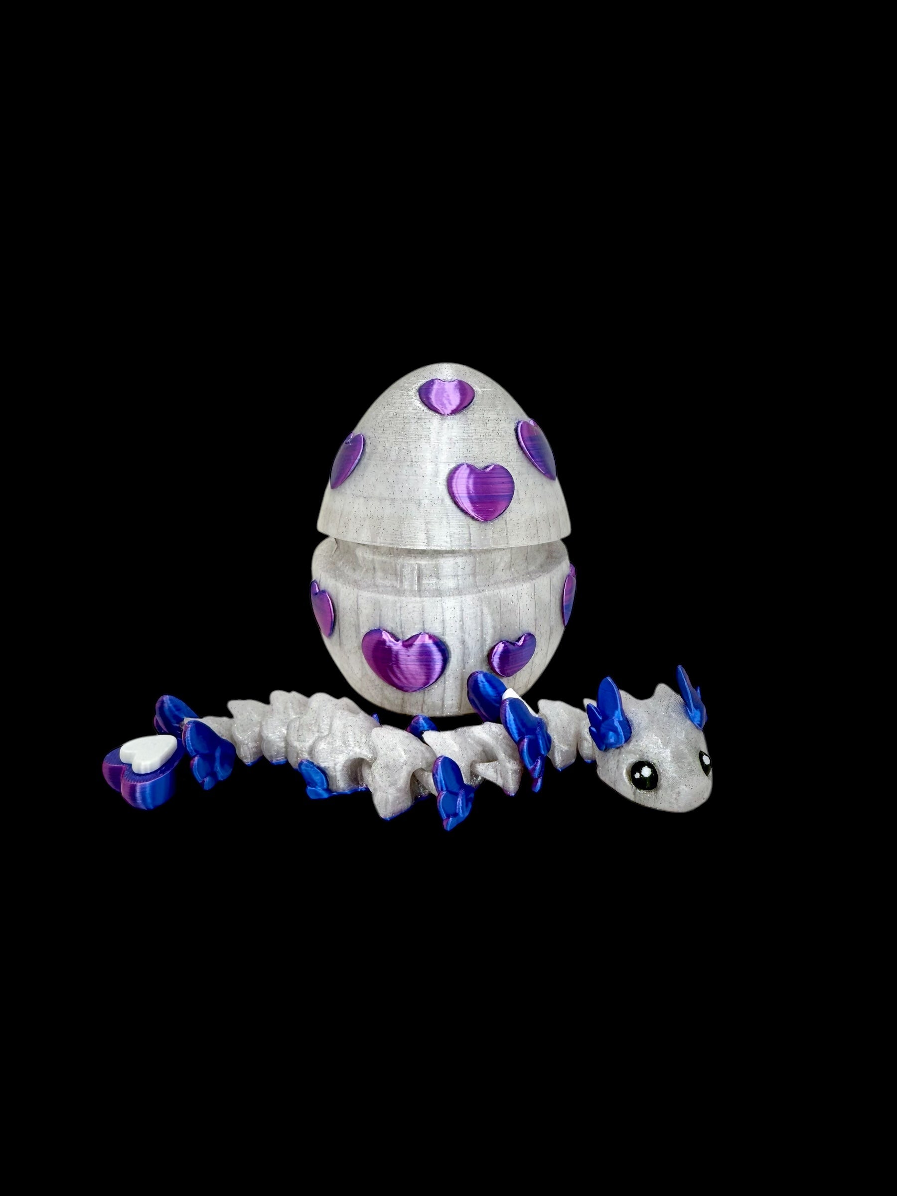 3D Heart Snake With Egg | Charly Onyx LLC